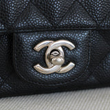 Chanel Black Caviar Mini Square with Silver Hardware