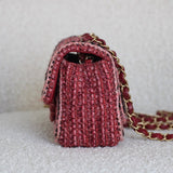 Chanel 18A Braided Pink Multi-Tweed Mini Rectangle with Aged Gold Hardware