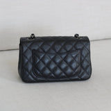 Chanel 18C Iridescent Black Caviar Mini Rectangle with Shiny Ruthenium Hardware