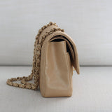 Chanel 19S Iridescent Beige Caviar Medium Classic Flap with Light Gold Hardware