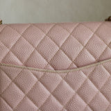 Vintage Chanel Light Pink Caviar Medium Classic Flap with 24k Gold Hardware