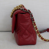 Chanel 20A Red Goatskin Large 19 Flap with Mixed-Metal Hardware