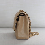 Chanel 19S Iridescent Beige Caviar Medium Classic Flap with Light Gold Hardware