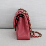 Chanel 19B Pink Caviar Small Classic Flap with Light Gold Hardware