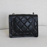 Chanel 23K Black Caviar Mini Square with Silver Hardware