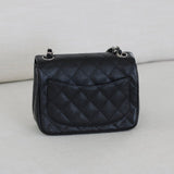 Chanel Black Caviar Mini Square with Silver Hardware