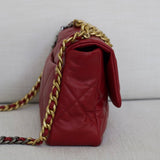 Chanel 20A Red Goatskin Large 19 Flap with Mixed-Metal Hardware