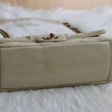Chanel 13P Iridescent Ivory Caviar Country Chic Flap with Aged Gold Hardware