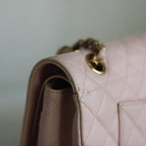 Vintage Chanel Light Pink Caviar Medium Classic Flap with 24k Gold Hardware