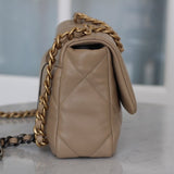 Chanel 21S Dark Beige Lambskin Small 19 with Mixed Metal Hardware