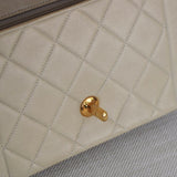 Vintage Chanel Light Beige Lambskin Small Diana with 24k Gold Hardware