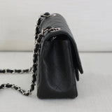 Chanel Black Caviar Mini Square with Silver Hardware