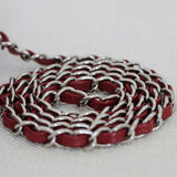 Chanel 17B Red Caviar Mini Square with Silver Hardware