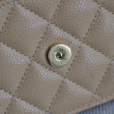 Chanel Beige Clair Caviar Wallet on Chain with Gold Hardware