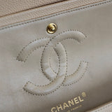 Chanel Beige Clair Caviar Medium Classic Flap with Gold Hardware