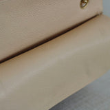Chanel Beige Clair Caviar Medium Classic Flap with Gold Hardware
