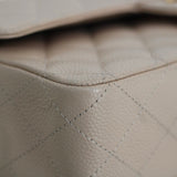 Chanel Beige Clair Caviar Medium Classic Flap with Gold Hardware