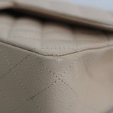 Chanel Beige Clair Caviar Medium Classic Flap with Gold Hardware