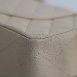 Chanel Beige Clair Caviar Medium Classic Flap with Gold Hardware