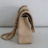 Chanel Beige Clair Caviar Medium Classic Flap with Gold Hardware