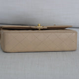 Chanel Beige Clair Caviar Medium Classic Flap with Gold Hardware