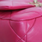 Chanel 21K Dark Pink Lambskin Small 19 Flap with Mixed-Metal Hardware