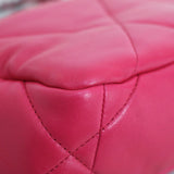 Chanel 21K Dark Pink Lambskin Small 19 Flap with Mixed-Metal Hardware