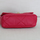 Chanel 21K Dark Pink Lambskin Small 19 Flap with Mixed-Metal Hardware