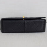 Vintage Chanel Black Lambskin Full Flap with 24k Gold Hardware