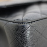 Chanel Black Caviar Double Flap Jumbo with Gold Hardware