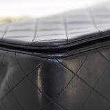Vintage Chanel Black Lambskin Full Flap with 24k Gold Hardware
