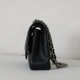 Chanel Black Caviar Medium Classic Flap with Silver Hardware