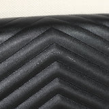Saint Laurent Black Grain de Poudre Triquilt Envelope Wallet