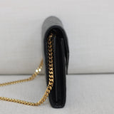 Saint Laurent Black Grain de Poudre Triquilt Envelope Wallet