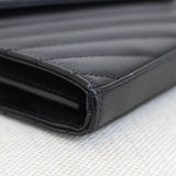 Saint Laurent Black Grain de Poudre Triquilt Envelope Wallet