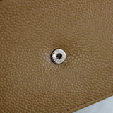 Chanel Dark Beige Caviar Wallet on Chain with Silver Hardware