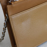Chanel Dark Beige Caviar Wallet on Chain with Silver Hardware