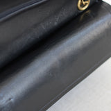 Vintage Chanel Black Lambskin Small Classic Flap with Aged Gold Hardware