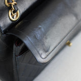 Vintage Chanel Black Lambskin Small Classic Flap with Aged Gold Hardware
