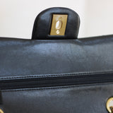 Vintage Chanel Black Lambskin Small Classic Flap with Aged Gold Hardware