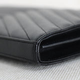 Saint Laurent Black Grain de Poudre Triquilt Envelope Wallet