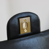Vintage Chanel Black Lambskin Small Classic Flap with Aged Gold Hardware