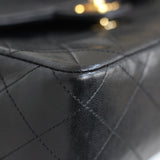 Vintage Chanel Black Lambskin 20cm Square with 24k Gold Hardware