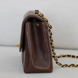 Vintage Chanel Chocolate Lambskin Medium Diana with 24k Gold Hardware