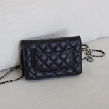 Chanel Black Caviar Wallet on Chain with Silver Hardware