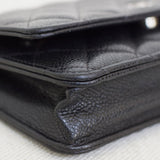 Chanel Black Caviar Wallet on Chain with Silver Hardware