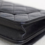 Chanel Black Caviar Wallet on Chain with Silver Hardware