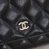 Chanel Black Caviar Wallet on Chain with Silver Hardware