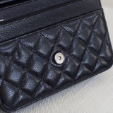 Chanel Black Caviar Wallet on Chain with Silver Hardware