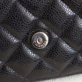 Chanel Black Caviar Wallet on Chain with Silver Hardware